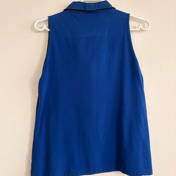 Blue Ruffled Sleeveless Top - Picture 3 of 5